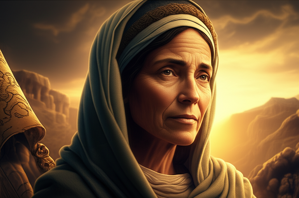 Imagem de Maria, mãe de Jesus, em um cenário histórico, representando a exploração aprofundada de sua vida no curso de Rodrigo Alvarez.