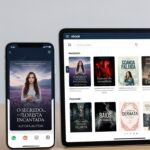 Flat‑lay of a modern workstation with several screens showing technical data, graphs, and engineering diagrams.