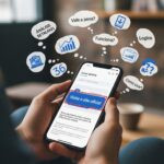 Ilustração sombria de uma cidade costeira gótica à noite, com uma mulher e um anti‑herói em estilo dark romance, rodeados por névoa e símbolos de crime.