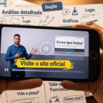 Ilustração do CEO Gael, a jovem Laura e a filha superdotada de seis anos em um cenário urbano brasileiro ao entardecer.