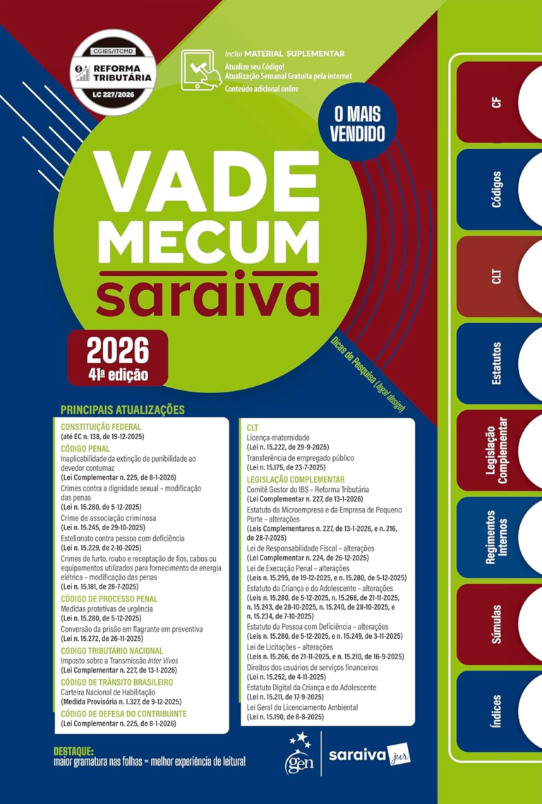 Vade Mecum Saraiva 2026 – Saraiva Jur | Legislação Atualizada