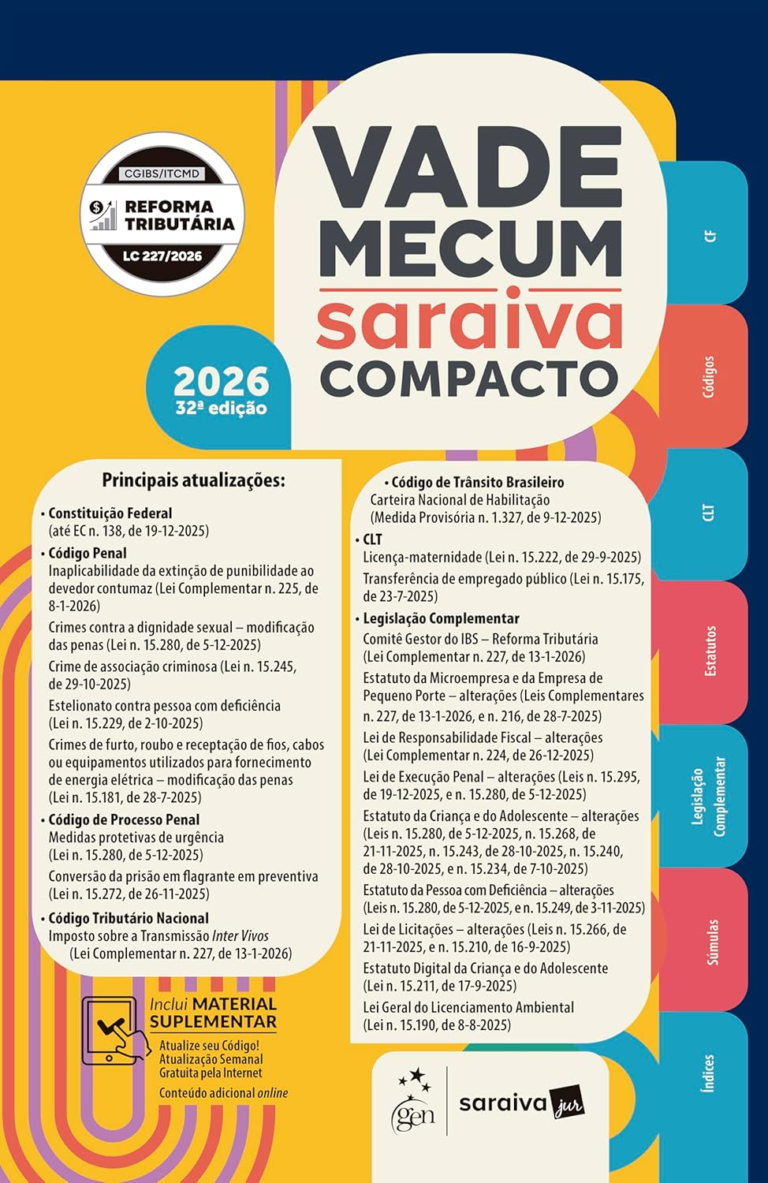 Vade Mecum Saraiva Compacto 2026 – Saraiva | Guia Essencial